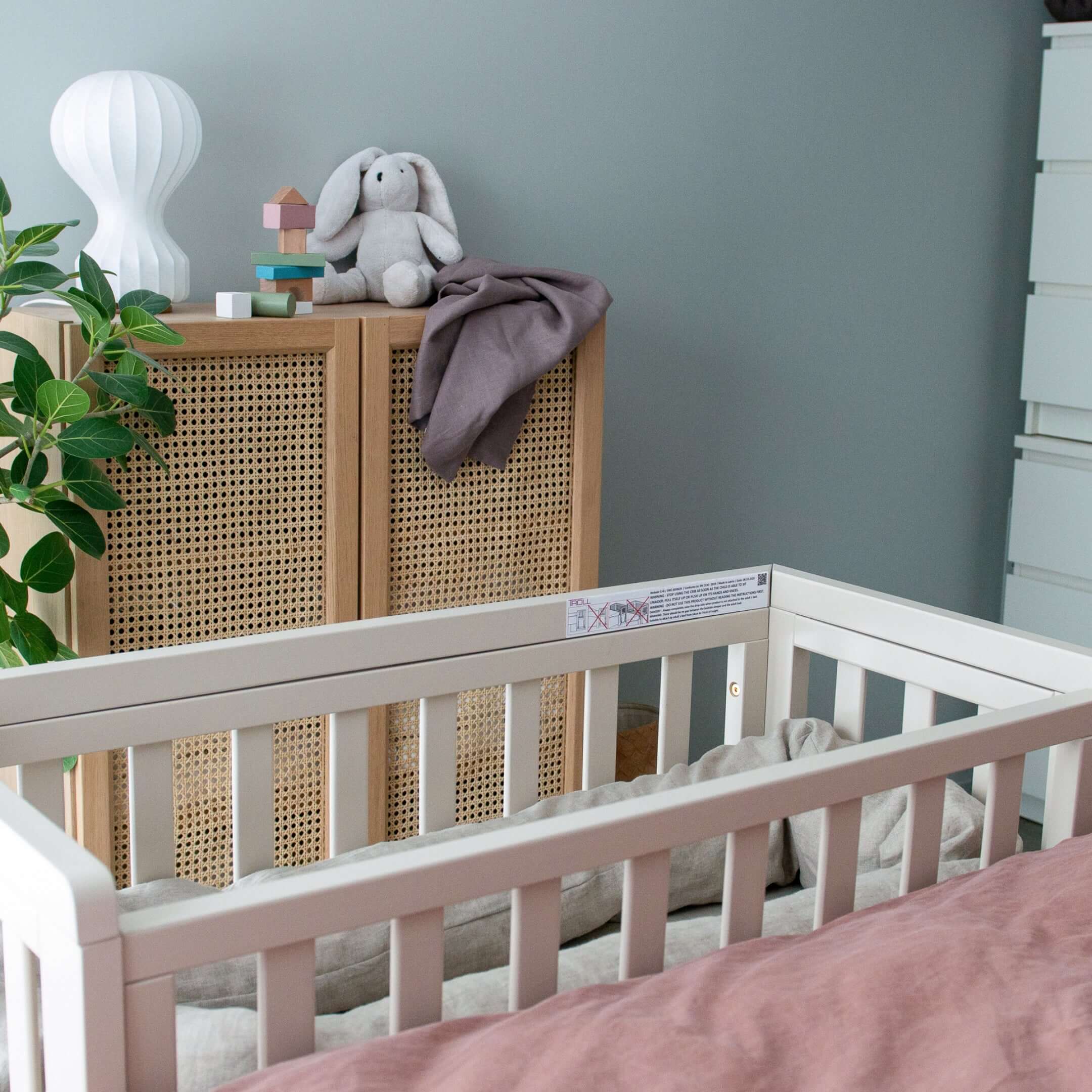 Bedside minisäng/ vagga Oslo - Mjuk GRÅ